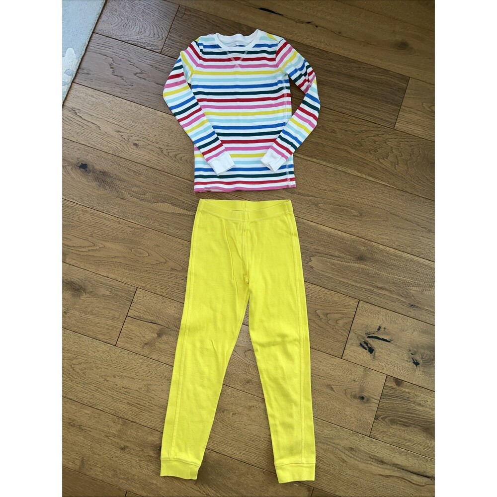 Primary Clothing Pajama Set Rainbow & Yellow Girl's Size 6-7 100% Cotton